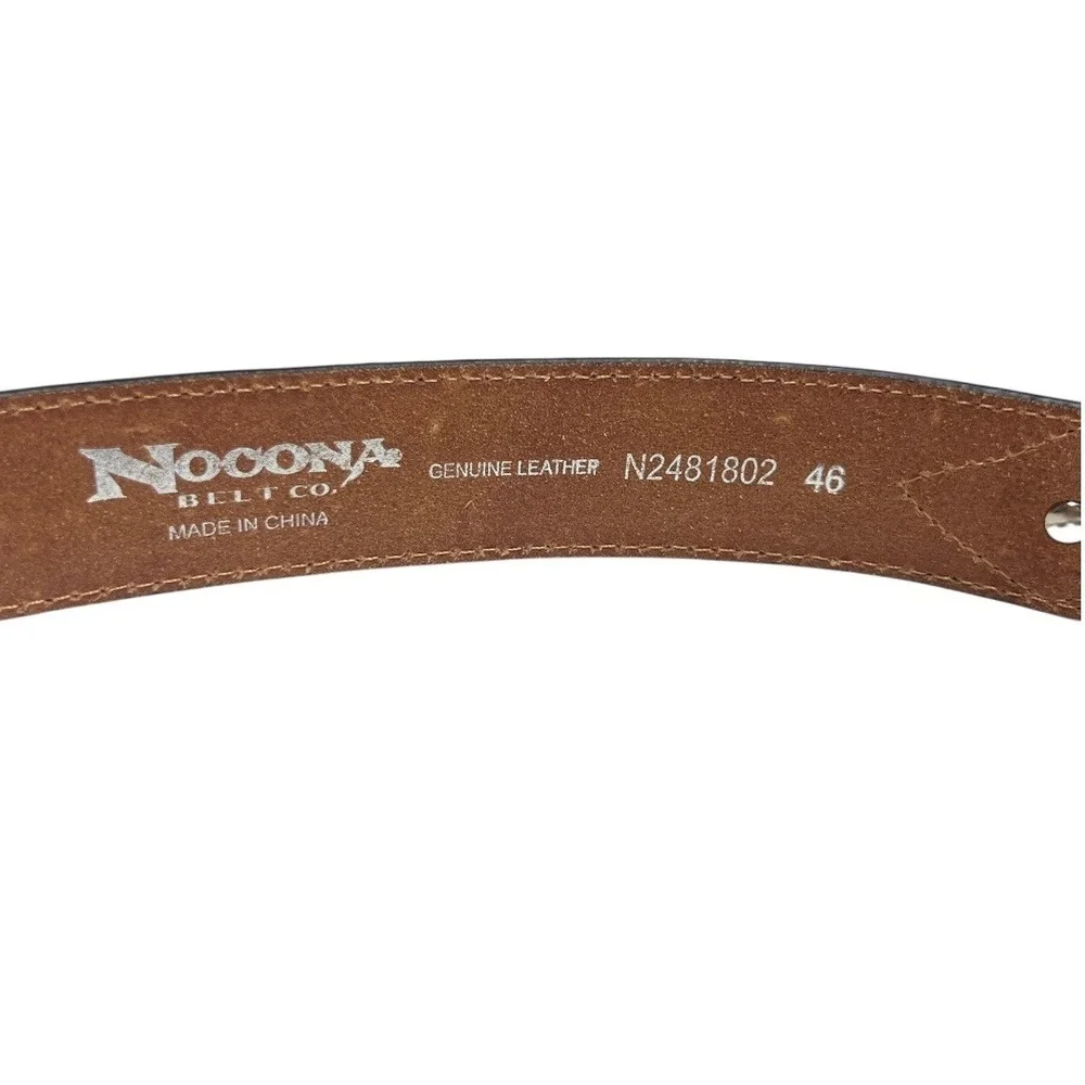 Nocona Ranger Leather Belt Brown Western‎ Cowboy Star Conchos Mens Size 46